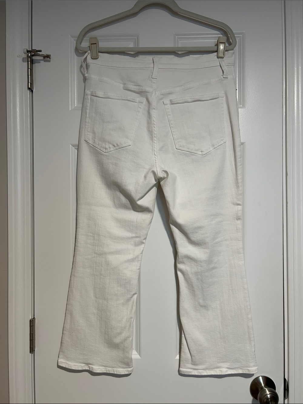 J Crew  White High-Rise Flare Crop Jeans Women's 30 Petite - Picture 5 of 7